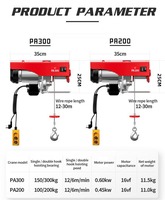Mini palan électrique PA600X12M, 600 kg, palan électrique à câble portable, 220 V, petite grue de levage pour la vente en gros
