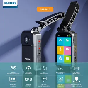 Philips 100% orijinal 4G 1296p 4k profesyonel taşınabilir vücut kamerası vücuda takılan kamera gece görüş kaydedici kamera ile