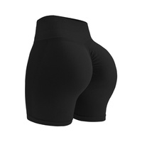 Custom logo dames sport fitness shorts met scrunch butt en buikcontrole, kleurafstemming, korte leggings, huidvriendelijke yogashorts