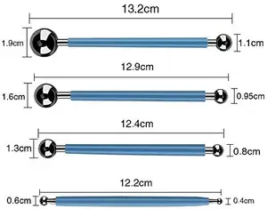 4-teiliges Set Metallkugeln Backen Fondant Kuchen Werkzeuge Edelstahl 8-Kopf-Stift Lehm Töpferei Keramik Puppenformung Modellierung Werkzeuge