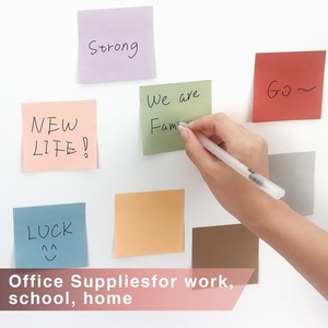 Vintage 8 Colors 3x3 Inch Tearable Sticky Notes Student <b>Memo</b> Paper Reusable Customizable Notepad - Product Image 3