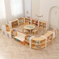 Ensemble de meubles de rangement rembourrés en bois massif pour jouets, pour la petite enfance et la diversité des enfants en maternelle