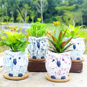 Bulk Modern Mini Round succulente vasi da fiori in ceramica De Fleur vasi da fiori per compleanno e natale