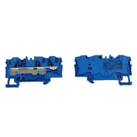 Morsetto a gabbia a innesto blu per guida DIN 6mm², 2 conduttori, nuovo di zecca, originale tedesco, in stock, 2006-1304