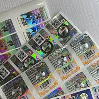 Stiker Label Hologram Anti-palsu Perekat Kustom 3D dengan Pencetakan Nomor Seri