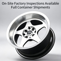 Jantes Flowtone en promotion 15x8 ET0 5 branches 4x100 4x114.3 avec face usinée et lèvre, jantes en alliage pour Honda Toyota Nissan Mazda VW