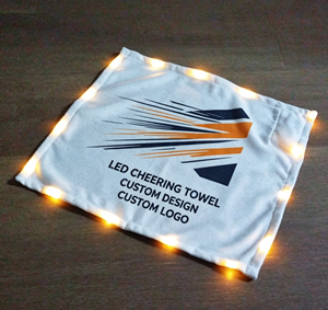 ผ้าเชียร์ไมโครไฟเบอร์แบบมีไฟ LED พิมพ์ลายสำหรับกีฬา คอนเสิร์ต งานอีเว้นท์ และใช้เพื่อการส่งเสริมการขาย - Product Image 1