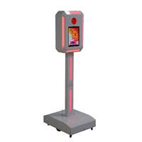 Anneau lumineux LED portable Roamer, coque de photobooth, support selfie, machine kiosque, flight case, métal, pour 1 à 7 personnes