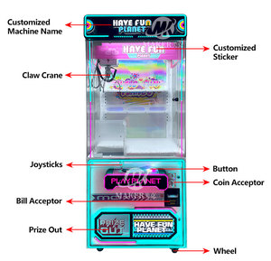 Nhà Sản Xuất Mới Hấp Dẫn Ánh Sáng Búp Bê Máy Hóa Đơn Chấp Nhận <span class=keywords><strong>Arcade</strong></span> Đồ Chơi Giải Thưởng Bán Hàng Tự Động Kim Loại Đồng Tiền Hoạt Động Âm Nhạc Claw Máy - Product Image 2