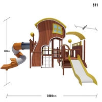 Structure de jeu commerciale avec toboggan combiné et toboggan spiralé en acier galvanisé à chaud pour parcs à thème et sites communautaires