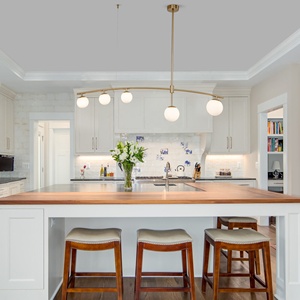 Lampes suspendues suspendues au plafond nordique modernes lustres à suspension globe en verre en laiton suspension réglable pour la maison - Product Image 2