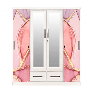 <span class=keywords><strong>Armoire</strong></span> coulissante 4 portes métal bon marché Almirah <span class=keywords><strong>armoire</strong></span> en acier <span class=keywords><strong>armoire</strong></span> casier en acier - Product Image 4