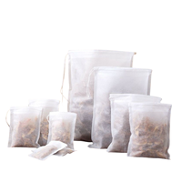Lot de 100 Sachets de Thé Vides en Tissu Non-tissé de Qualité Alimentaire pour Emballage en Vrac