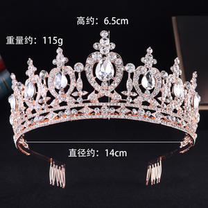 Lussuosa Corona Vintage con Cristalli e Strass per Sposa, Tiara per Ballo di Fine Anno, Matrimonio, Compleanno, Accessori per Capelli - Product Image 2