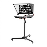 Téléprompteur vidéo premium Jashi, grand écran, diffusion en direct et prompteur de discours pour appareils photo reflex numériques avec support à roulettes