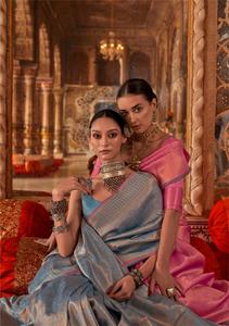 Collection de saris en soie de tissage de qualité supérieure belle pour les occasions de fête lancement d'étiquette maintenant - Product Image 3