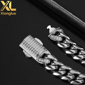 Hop Culture Miami Cuban Link Bracelet 18K Real Gold Plated Stainless Steel Solid Bracelet for <b>Mens</b> Women - Product Image 3