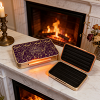 Humidor à cigares de luxe en alliage d'aluminium avec art cloisonné chinois traditionnel, décor oriental artisanal, usinage CNC