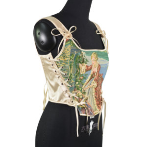 Women Sexy Slim Cropped Tube Top Jacquard Corset Painterly Style Bustier Body Shaper Push up Corset <b>Ribbon</b> - Product Image 4