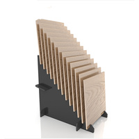 Support d'exposition simple pour carrelage en bois en cascade personnalisé, stand de carrelage pour la vente en gros
