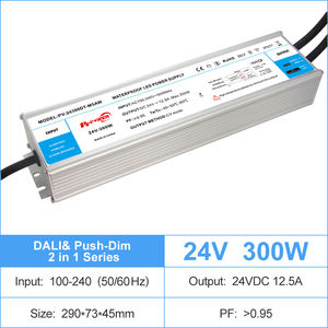 Controlador LED Inteligente Atenuable PWM DALI de Voltaje Constante de 300 W, 100-240 VCA - Transformador de CC de 24 V, Fuente de Alimentación LED Impermeable IP67, Individual - Product Image 2