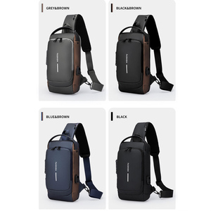 Bolsa Transversal <span class=keywords><strong>Slim</strong></span> Unissex Impermeável em Poliéster, Mochila de Peito Antifurto, Bolsa de Ombro Masculina - Product Image 3