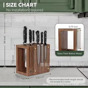 ที่วางมีดแม่เหล็กไม้ไผ่คาร์บอไนซ์ไม้กระถินณรงค์สำหรับจัดเก็บในครัว - Product Image 4