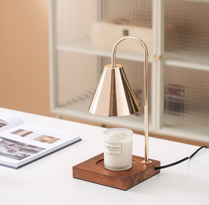 Nouveau Design brûleur d'encens électrique en métal verre bois, brûleur de <span class=keywords><strong>cire</strong></span> parfumée lampe chauffe-bougie de Table avec lampe de bureau - Product Image 4