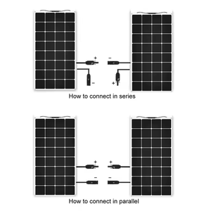 Panneau solaire monocristallin bifacial tout noir 200W, <span class=keywords><strong>semi</strong></span>-flexible, demi-cellule, double verre, ETFE, 12V <span class=keywords><strong>pour</strong></span> camping-car, bateau et applications marines - Product Image 5