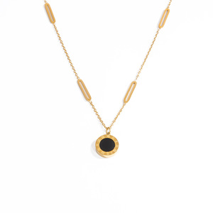 Collier en acier inoxydable pour femme, chaîne de clavicule géométrique ronde, plaqué or, chaîne de pull, bijou, cadeau, accessoire de mode - Product Image 5