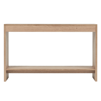 Table de couloir en bois de console d'entrée en chêne direct d'usine avec cadre de panneau cannelé élégant pour le salon