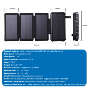 20000 25000 26800 30000 Mah 4 Panels Outdoor Camping Power Bank & Power Station with LED Light Double <b>USB</b> <b>USB</b> Waterproof - Product Image 2