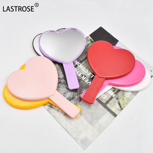 Private Label Handheld Heart Shape Makeup Mirrors Wholesale Handle Make up Mirror for Cosmetic - Product Image 4