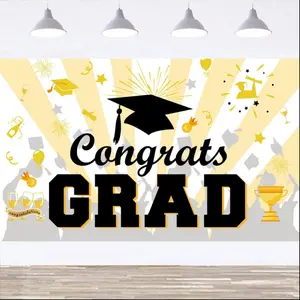 2023 New Graduation Season Banner Background Cloth Grad Graduation Party Decoration Party Photo Scene