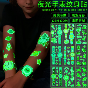 สติ๊กเกอร์ลายสักเรืองแสงในที่มืดสำหรับเด็ก ติดแขนชั่วคราว กันน้ำ พิมพ์ดิจิตอลบนฟิล์ม PET - Product Image 3