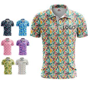 신상품 <span class=keywords><strong>2026</strong></span> 여름 캐주얼 패션 남성용 승화 액티브 스판덱스 폴로 티셔츠 4방향 스트레치 폴로 셔츠 - Product Image 1