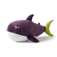 Peluche Requin Violet Mignonne, Coussin Décoratif de Dessin Animé pour l'Accompagnement et la Détente du Sommeil des Enfants, Idée Cadeau