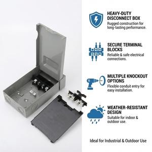 صندوق فصل كهربائي خارجي من الفولاذ الثقيل لأنظمة التكييف من YOD، معتمد وفق معيار NEMA 3R، متوفر بالجملة للمقاولين والموزعين - Product Image 2