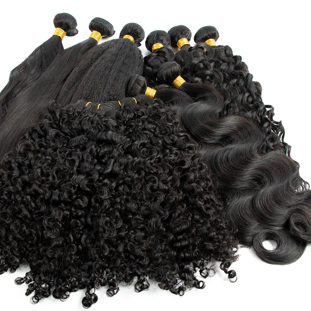 뜨거운 판매 스트레이트 웨이브 곱슬 자연 블랙 브라질 인간의 머리 처녀 머리 공급 업체