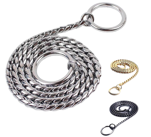 Joysing Nieuwe Luxe Solide RVS Hondentuig en Halsband Set, Slangenketting Design, Choker Sluiting, Duurzaam voor Honden, Alle Seizoenen - Product Image 1