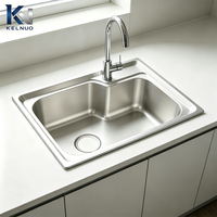 Évier de cuisine en acier inoxydable 304 durable et sans soudure, anti-rayures, moderne, avec égouttoir