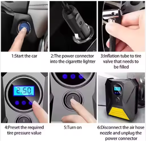 Pompe de sup électrique pour paddleboards, <span class=keywords><strong>compresseur</strong></span> d'air portable 20PSI <span class=keywords><strong>avec</strong></span> adaptateur 12V DC pour gonflables, kayaks et bateaux - Product Image 4