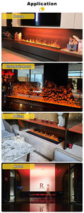 Cheminée électrique LED 3D moderne autoportante 60*10*20 cm, sans chaleur, avec effet de flamme, éclairage intérieur, décoration de meubles pour Halloween - Product Image 6