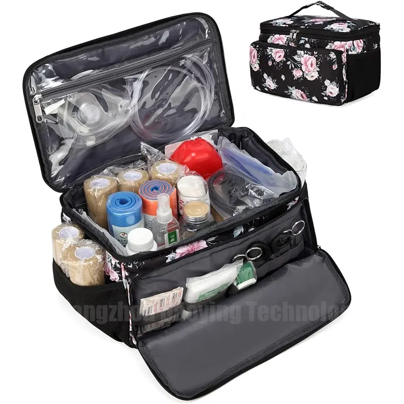 OEM/ODM EMT Floral waterproof empty Medical Devicefirst aid bag for doctors and nurse emergency Response Treatment organizers