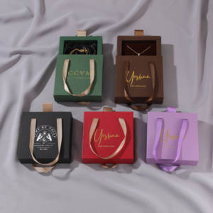 Caja de Joyería con Cajón Deslizable y Logotipo Personalizado, para Pulseras, Collares y Pendientes, Color Morado, Caja de Joyería Personalizada, Caja de Empaque y Exhibición de Joyería - Product Image 6