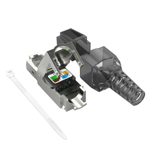 FTP Korumalı RJ45 <span class=keywords><strong>CAT</strong></span>.7 Erkek Metal Kablo Konektörü Aletsiz Uzatma Fişi-Konektör Aksesuarları Aletsiz Fiş - Product Image 1
