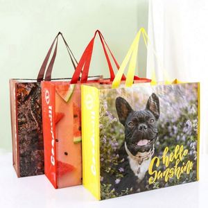 Bolsa de Compras Personalizada con Impresión, Gran Capacidad, Diseño Impermeable, Tejido PP Laminado, con Cierre de Cremallera y Bolsillo Interior - Product Image 2
