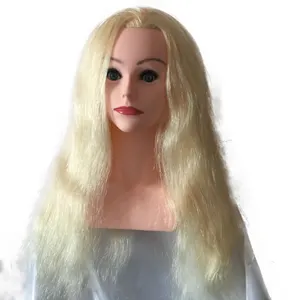 Human Hair Training Doll Head For Hairdressing