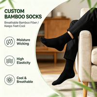 Chaussettes pour hommes OEM, noires à rayures, en tricot, design business, en fibre de bambou, nouvelle marque East, chaussettes personnalisées sur mesure
