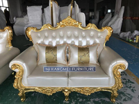 Vente en gros de meubles d'hôtel cadre en or coussin souple fête événement banquet roi trône mariage banquet ensembles de canapés